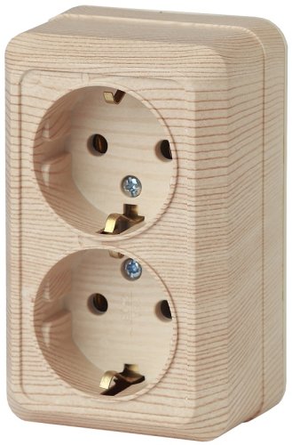 Розетка с заземлением накладная Эра Intro Quadro 2-м. сосна фото Розетка с заземлением накладная Эра Intro Quadro 2-м. сосна картинка